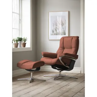 Stressless® »Mayfair« Set, Relaxsessel mit Hocker, mit Hocker, mit Cross Base, Größe S, M & L, Holzakzent Schwarz rot