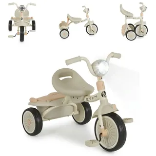 Byox Dreirad Etan Musik faltbar EVA-Reifen Korb Lichteffekte Sitz verstellbar beige - Beige
