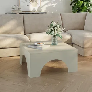 Couchtisch 'Vivatka' Wohnzimmertisch 80 x 80 x 37 cm quadratisch Sandfarben - Creme