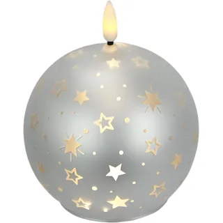I.GE.A. Kugel-Kerze B 10 cm 12 cm silber