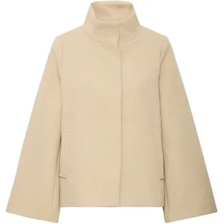 Wintermantel FRANSA "Damen Jacke FRCHARLOTTE", Damen, Gr. S, beige (warm sand melange), Obermaterial: 90% Polyester PES. 10% Wolle mw., Mäntel Wintermantel