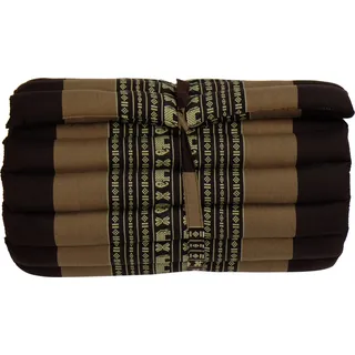 Fine Asianliving Thaimatte Rollbar Kapokfüllung 190x50x4.5cm Thai Kissen Meditation Matte Matratze Kapok 301-P12 - Schwarz