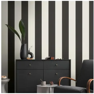 A.S. Création Vliestapete Elegance Tapete Streifentapete 10,05 m x 0,53 m schwarz weiß Made in Germany 334213 3342-13