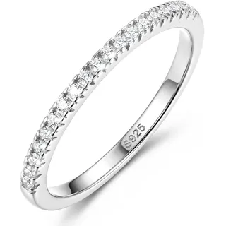 Diamday Ring Silber 925 Damen Hochzeitsringe Ewigkeit Cubic Zirkonia Ringe | Versprechen Verlobung Stapel Sterling Silber Ringe für Frauen Männer Schmuck Geschenke Gold Silber Größe 49-60