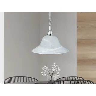 LED Zugpendelleuchte mit Milchglas Lampenschirm einflammig für über Esstisch