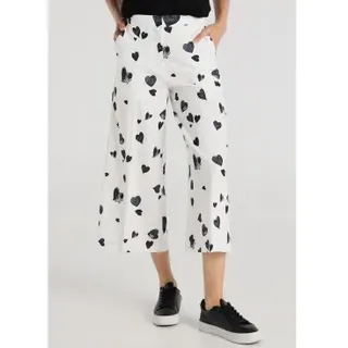 Victorio & Lucchino, V&L für Damen. 300188136 Weiße Hose mit Herzdruck (32), Lässig, Polyester