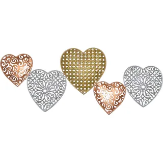 HOFMANN LIVING AND MORE Wanddekoobjekt »Wanddekoration« romatische Deko mit Herzen, silberfarben