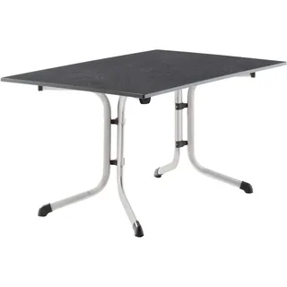 Sieger Gartentisch Klapptisch 140 x 90 x 73 cm Graphit/Schieferdekor Anthrazit