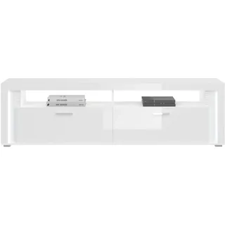 Home Affaire Viborg Lowboard 201 cm Weiß Kunststoff/MDF