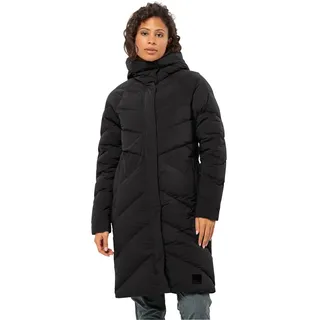 Daunenmantel JACK WOLFSKIN "MARIENPLATZ COAT W RDS", Damen, Gr. M (38/40), schwarz, Obermaterial: 87% Polyamid, 13% sonstige Fasern. Futter: 100% Polyester. Füllung: 90% Entendaune, 10% sonstige Fasern, Mäntel Daunenmantel