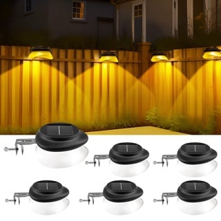 AGOTD Solarlampen für Außen, dachrinnen solarleuchten, 100LM IP55 Warmweiß Solar Gartenbeleuchtung Zaunlicht, Wegeleuchten Außen solarleuchte für Zaun, Patio, Gehwege, Hof, Garage, Eave, 6 Stück