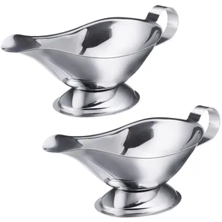 Westmark 2 Saucièren/Saucenschüsseln, Tropffreier Auslauf, Füllvolumen: je 120 ml, Rostfreier Edelstahl, Silber, 622722E3