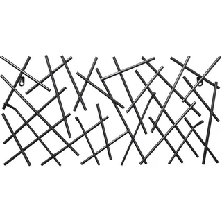 Wandgarderobe , Schwarz , Metall , Abstraktes , 60x30x5 cm , Garderobe, Garderobenpaneele, Wandgarderobe