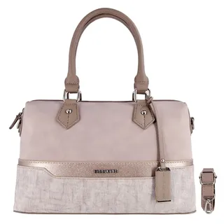 David Jones - Damen Bowling Handtasche - Frau Henkeltasche Gestreift PU Leder - Elegante Tasche Mittelgroße - Shopper Schultertasche Mehrfarbig Streifen - Umhängetasche Mode Alltags - Rosa Pink