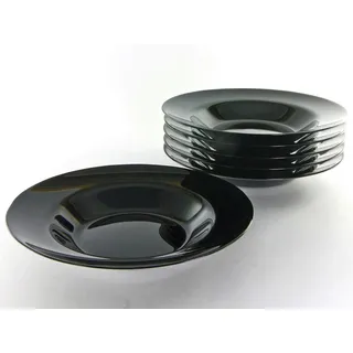 Creatable Pastateller , Schwarz , Glas , 6-teilig , rund , lebensmittelecht, stapelbar , Geschirr, Teller, Pastateller