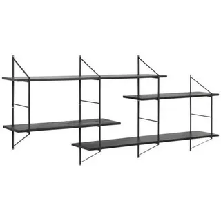 Lomoco Regal , Schwarz , Holz, Metall , Paulownia , massiv , 191x79x25.5 cm , Reach , Wohnzimmer, Regale, Bücherregale