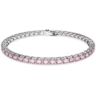 Swarovski Matrix Tennis, Rundschliff, Rosa, Rhodiniert