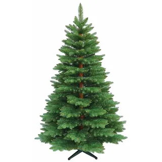 RS Trade 23012 Premium Tanne PE/PVC 240 cm Weihnachtsbaum künstlich (Ø ca.146 cm) ca. 2366 Spitzen, Schnellaufbau Klappsystem, Naturgetreue Spritzguss Elemente, Tannenbaum inkl. Christbaum Ständer
