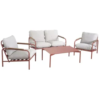 Mendler HWC-O11 Loungesessel terrakotta/beige