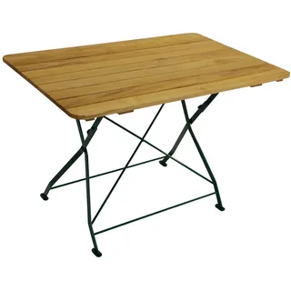 Gartentisch BAD TÖLZ 70 x110 cm klappbar Stahl/Robinien Holz Grün Natur