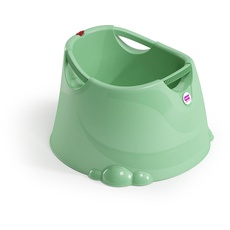 OKBABY Oplà Kleinkinder-Badewanne - Ergonomischer Sitz mit Rückenlehne - Komfortgriff zum Tragen - Hygienisch und leicht zu reinigen - auch für kleine Badezimmer, für innen und außen - Grün