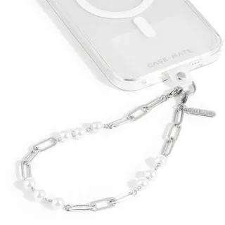 Case-Mate Handy-Anhänger mit silberfarbenen Perlen – abnehmbares Handy-Schlüsselband, freihändige Handschlaufe, Verstellbarer Handygurt für Damen – iPhone 15 Pro Max/14 Pro Max/13 Pro Max/12 –