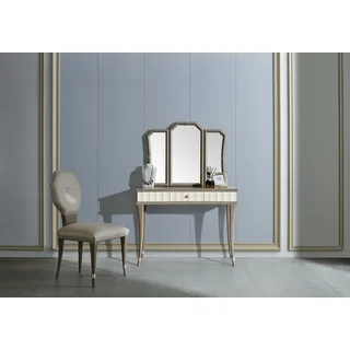 Schminktisch Stuhl Luxus Konsole Kommode Schlafzimmer Konsolentisch Holz 2tlg - Braun