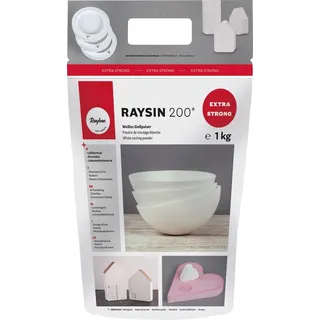 Rayher 3699000 Raysin 200 weiß, Reliefgießpulver, lufthärtend und geruchslos, 1 Kg