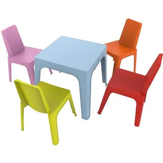 resol Kinder Julieta Set von 4 Stühle und 1 Tisch, Kunststoff, Polypropylen, Mehrfarbig, 60 x 51 x 78 cm, 5 Stück