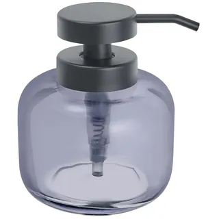 blomus Seifenspender -LAVU- aus Glas | Handseifenspender in Dunkelgrau | Farbe Smoke |10 x 10 x 12 cm | Flüssigseifenspender mit Pumpkopf