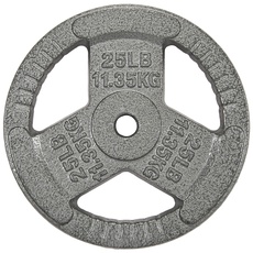 Sporzon! Gusseisen, 2,5 cm Griffplatte, Hantelscheibe für Krafttraining, Gewichtheben und Crossfit, Einzeln, Grau