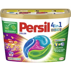 Persil 4in1 Color DISCS (16 Waschladungen), Waschmittel mit Tiefenrein Technologie, Colorwaschmittel für reine Wäsche und hygienische Frische für die Maschine