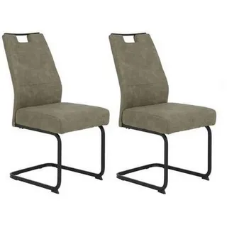 MID.YOU Schwingstuhl 2er-Set Kerstin braun Mikrofaser