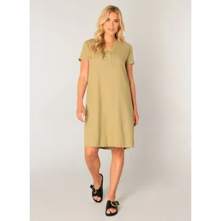 Tunikakleid BASE LEVEL "Yacin", Damen, Gr. 38, N-Gr, soft army, Web, Obermaterial: 55% Leinen, 45% Viskose, gerade knielang, Serafino, Kleider Tunikakleid, Sommerkleid mit Leinen