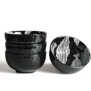 AOOSY 4 Stuck Porzellan Müslischalen Set Dessertschalen,350ml Reisschale Suppenschüssel Bowl Schüssel,Salatschüssel aus Porzellan Schüssel Keramik Schüsselsets für Salat, Suppen, Ramen, Reis,Dessert