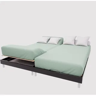 Soleil d'ocre, Spannbettlaken TPR aus Baumwolle 57 Fäden 2x70x190 cm UNI Wassergrün