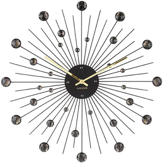 Karlsson Sunburst Wanduhr Ø 50 cm Crystal Black