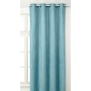 Linder 0520/40/375FR Vorhang aus Wildleder, schwer, Himmelblau mit Ösen, 145 x 260 cm