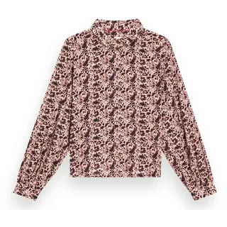 Scotch & Soda Printed Balloon Langarmhemd - Block Floral - 40