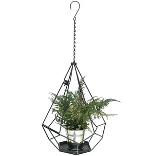 DanDiBo Blumenampel Innen Metall Wand 82 cm 96075 L mit Tür 6 Ecken , Schwarz , 34x82x34 cm , Wohnzimmer, Wohnzimmertische, Blumenständer