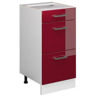 Vicco Schubladenschrank R-Line 40 x 81,6 x 46 cm Rot Hochglanz