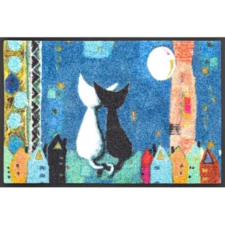 wash+dry FUßMATTE , Multicolor , Textil , Katze , rechteckig , 40x60 cm , Oeko-Tex® Standard 100 , rutschfest , Teppiche und Böden, Schmutzfangmatten, Fußmatten
