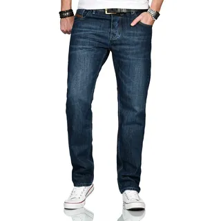 Alessandro Salvarini Comfort-fit-Jeans »A. Salvarini Marco Designer Herren Jeans Hose Basic Stretch Jeanshose Comfort Fit«, blau