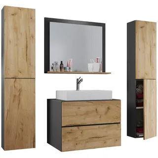 VCM Lendas XL 5-tlg. Anthrazit/Honig-Eiche