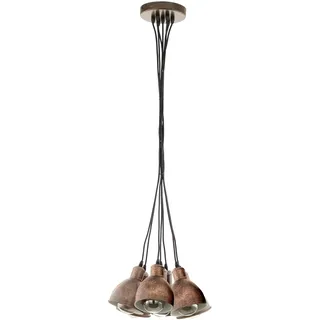 EGLO Pendellampe Priddy 1, 7 flammige Vintage Pendelleuchte im Industrial Design, Retro Hängelampe aus Stahl, Farbe: Kupfer antik, Fassung: E27