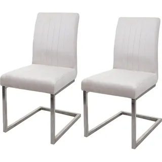 MCW Freischwinger Samt Creme-Weiß 2er Set