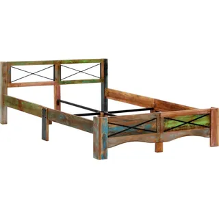 vidaXL Massivholzbett ohne Matratze Altholz 140x200 cm