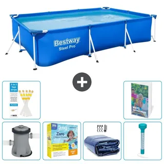 Bestway Steel Pro Rechteckig - 300x201x66 cm - 7-teilig S184 - Blau