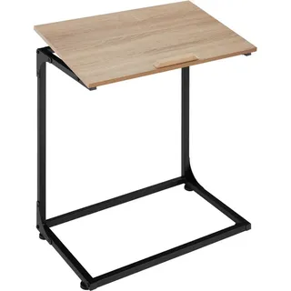 tectake Beistelltisch Ruston, 55 x 35 x 66,5 cm, Industrial Holz hell, Eiche Sonoma , Naturfarben , Holzwerkstoff , Beton Optik , 35x66.5x55 cm , Wohnzimmer, Wohnzimmertische, Beistelltische