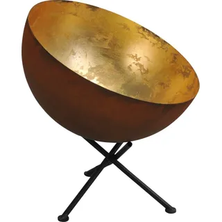 Tischlampe Braun Antik Industrie Innenschirm Gold Ø40cm H:44cm Schreibtischlampe